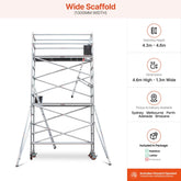 4.3m - 4.6m Wide Aluminium Mobile Scaffold Base Tower with 2 Outriggers